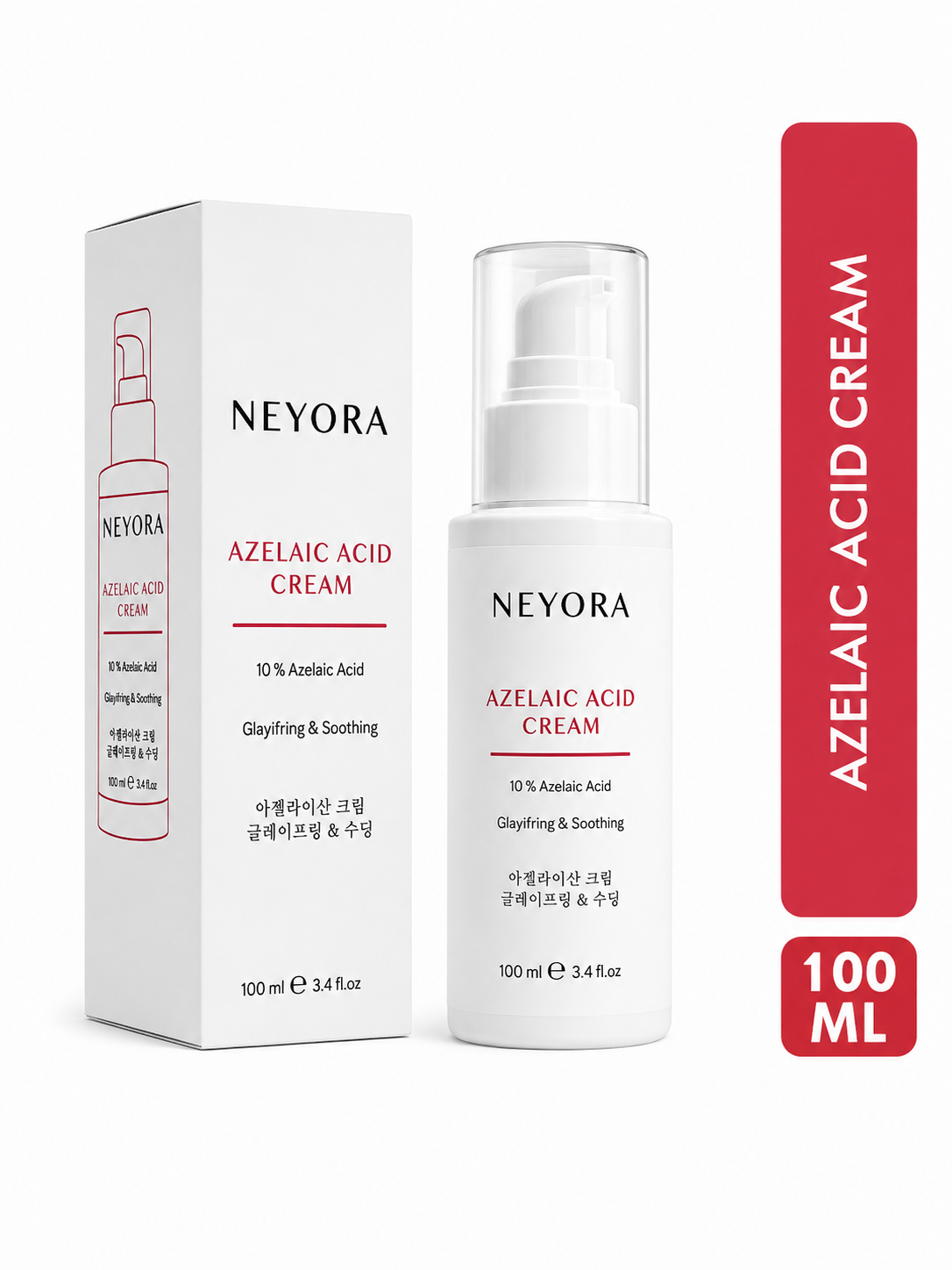 NEYORA %10 Azelaik Asit bakım kremi ve kutusu