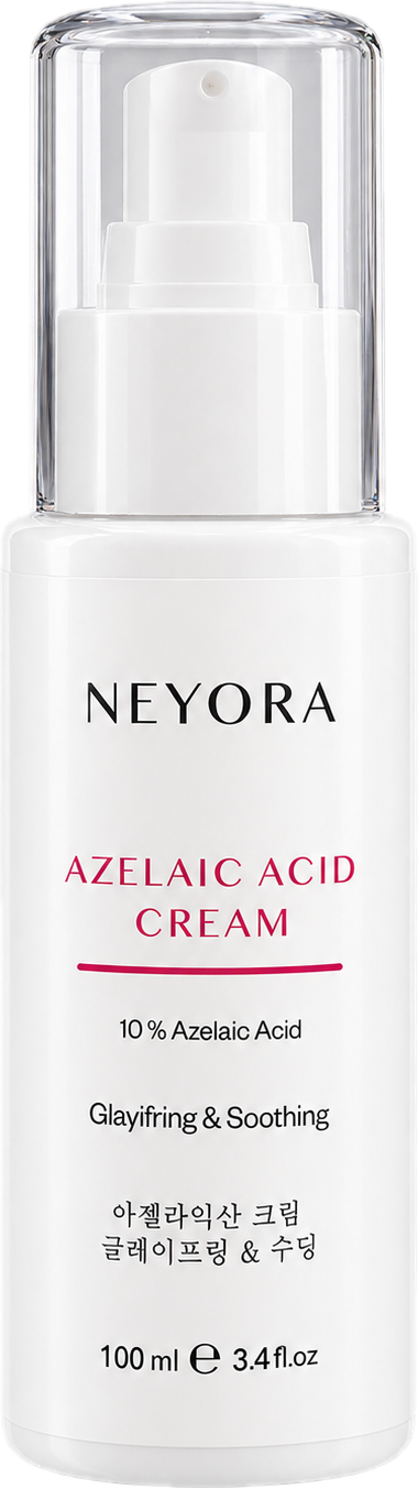Beyaz fonda NEYORA %10 Azelaik Asit 100 ml pompalı şişe